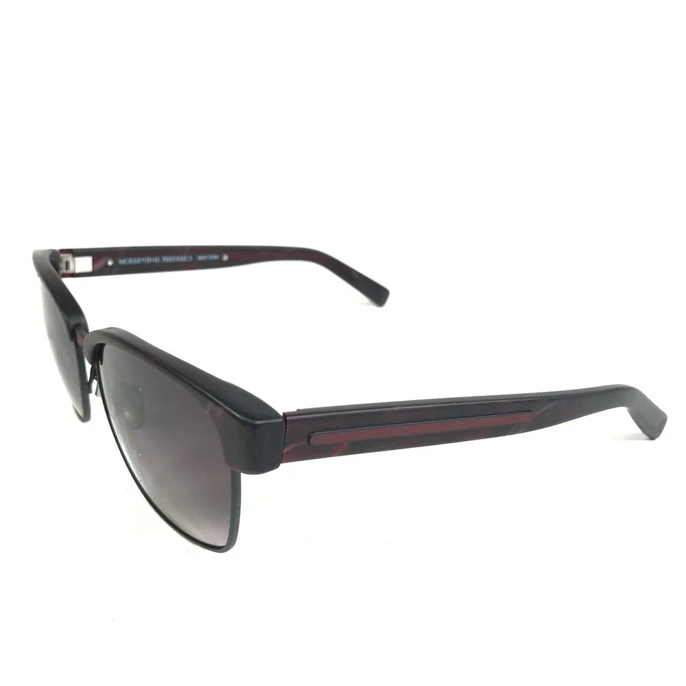 Morgenthal Frederics Sunglasses 816 ADRIAN Large Black Matte Red Horn Frames